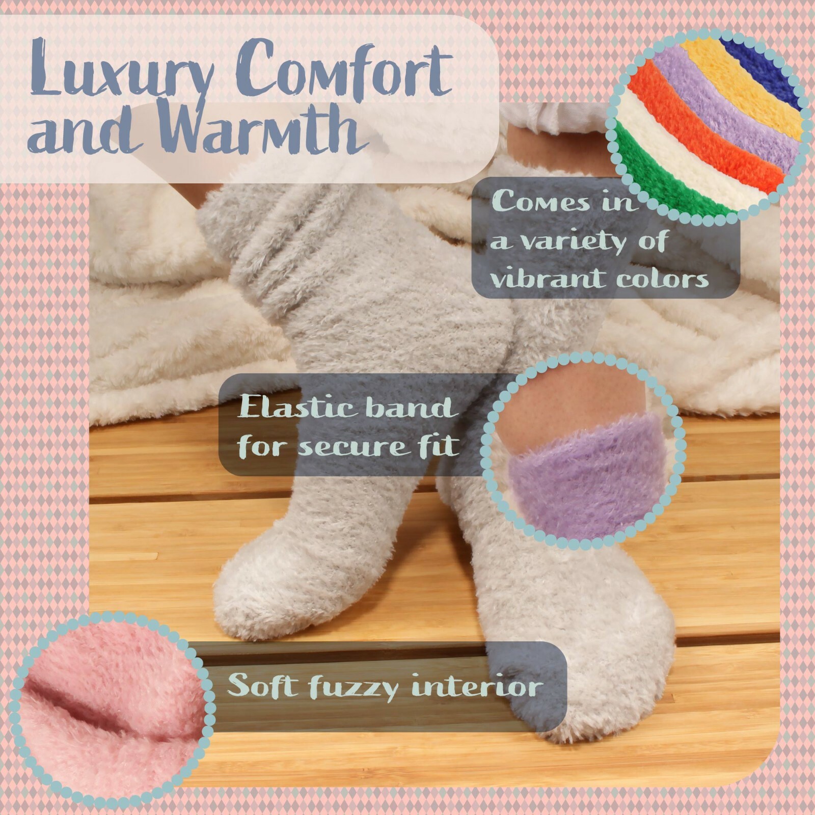Women’s Super Soft and Cozy Feather Light Fuzzy Socks – Multiple Color Options