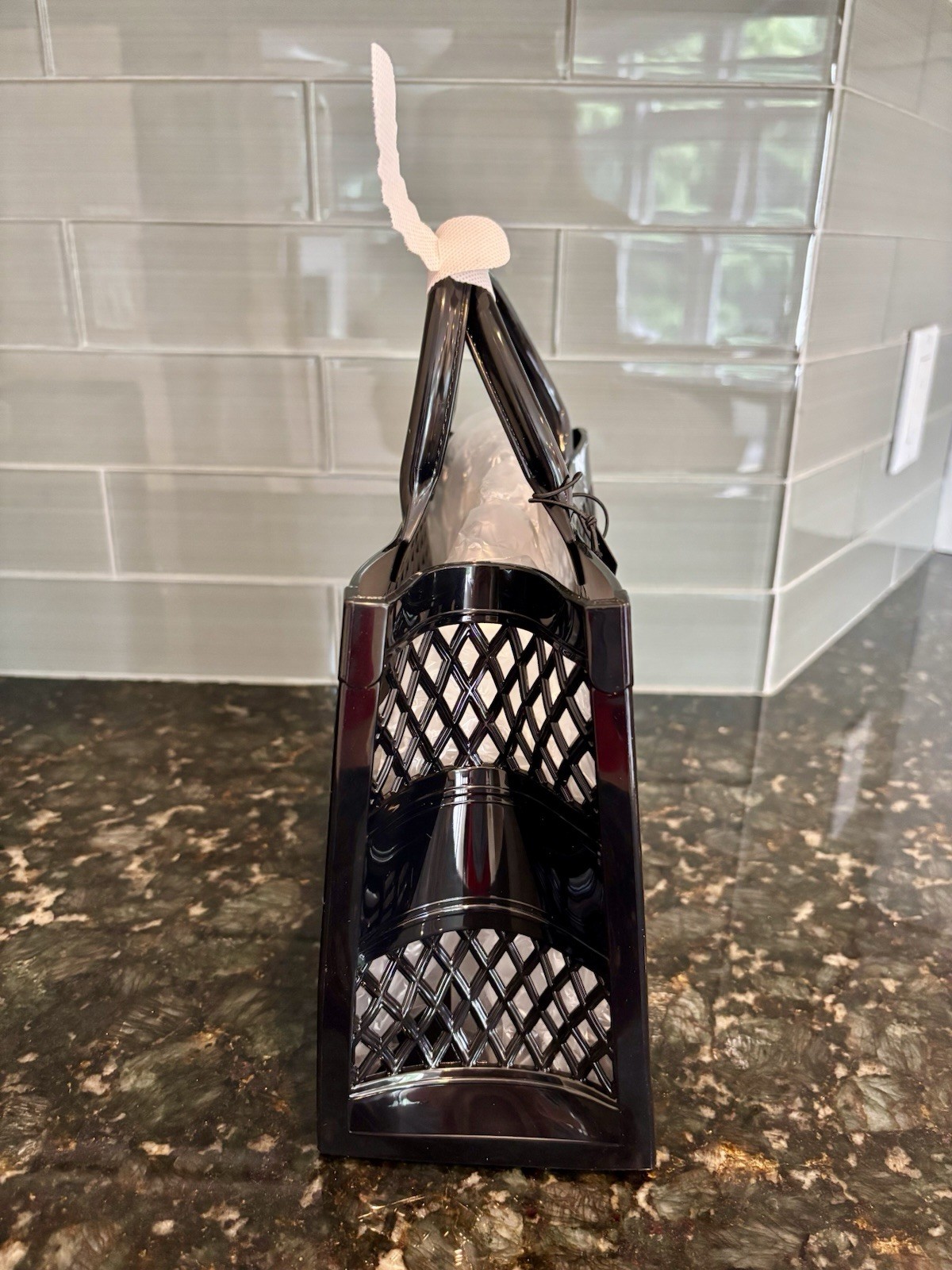 Jennifer Fisher Jelly Tote Bag NWT NIP Black Mesh PVC Beach Pool Summer Shopper