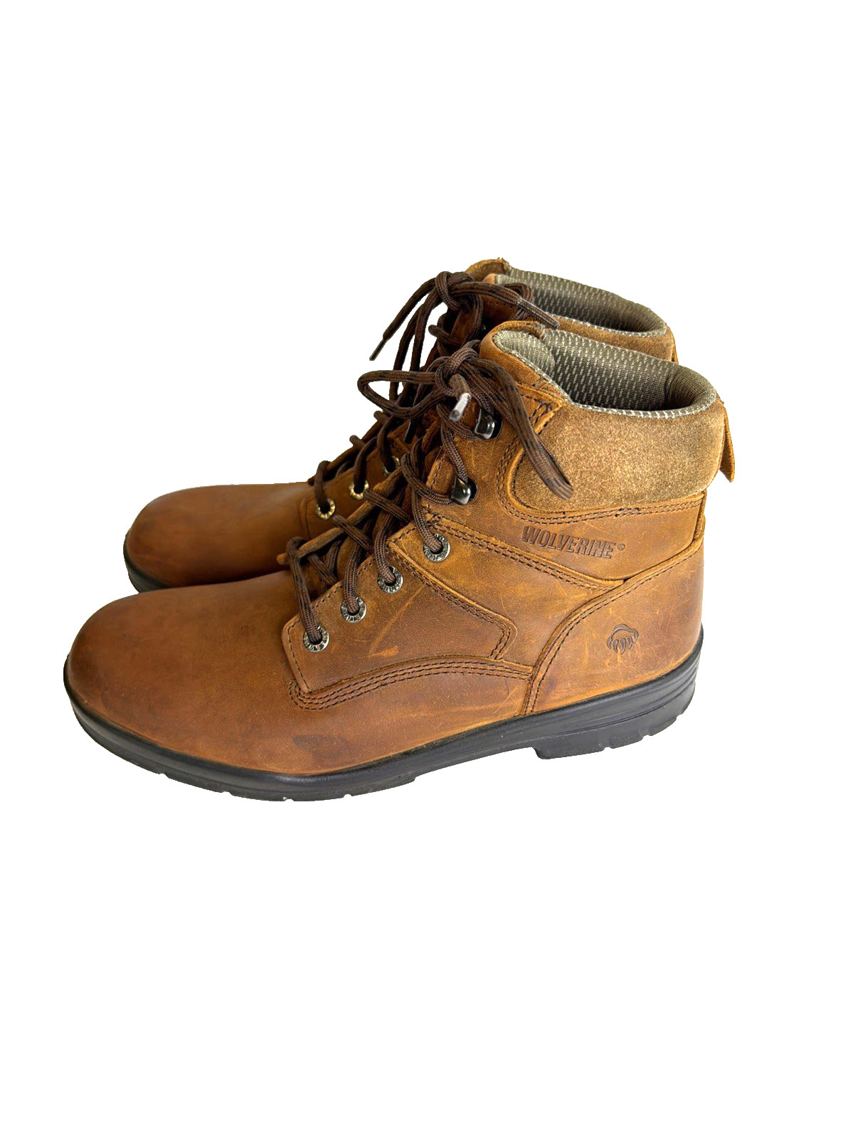Wolverine Durashocks Slip Resistant Brown Leather 6” Boots Men Size 11 EW W02038
