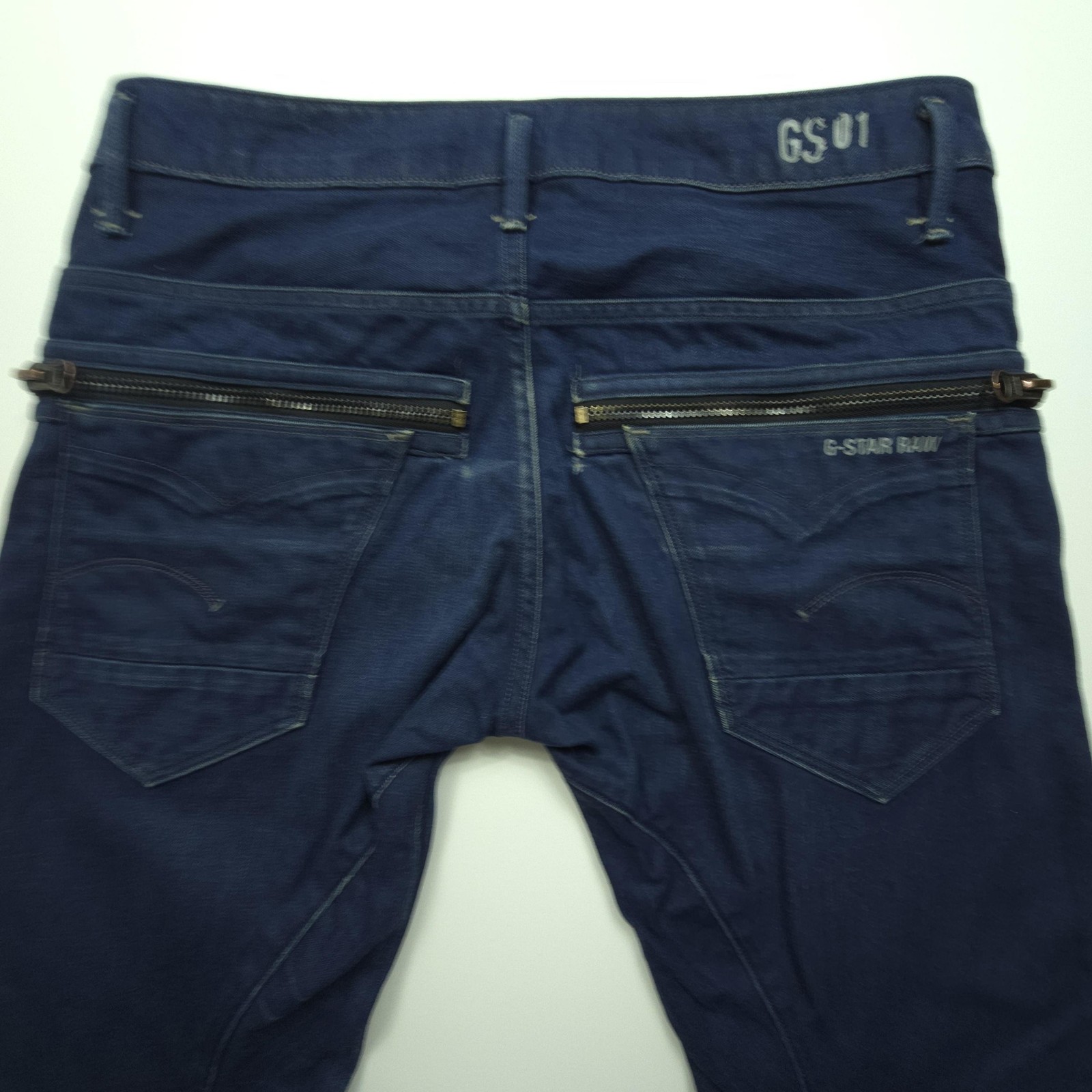 G-Star Raw Mens Jeans 33×32 Blue Button Fly Arc Zip 3D Slim Zip Pocket Tapered