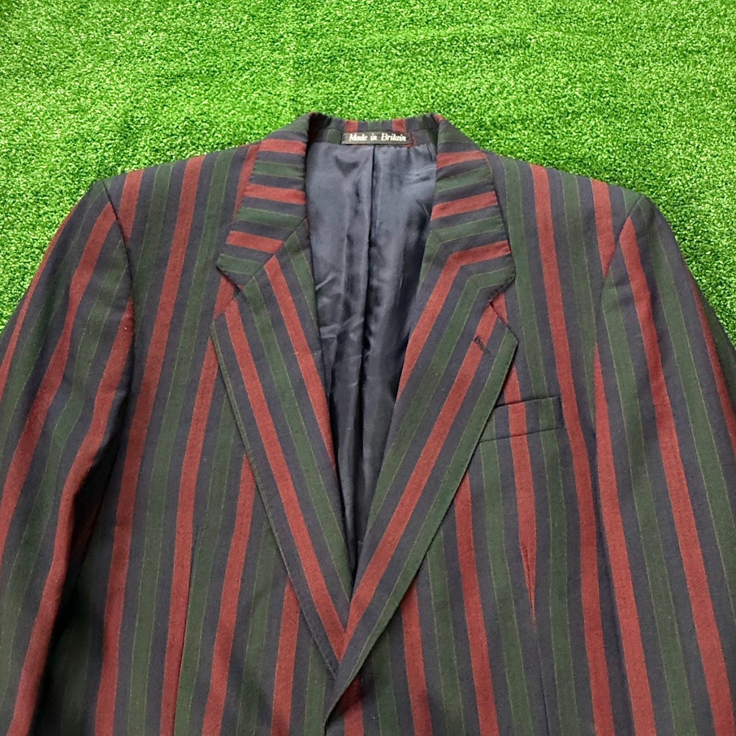Vintage Brook Taverner Boating Regatta Blazer 40R Striped Wool Ivy Style Navy
