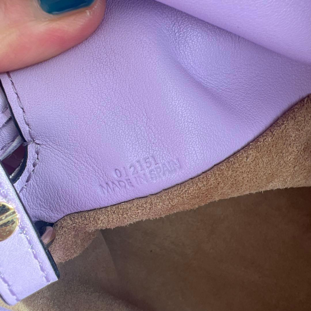 Loewe Mini Flamenco Purple Leather Clutch Shoulder Bag Chic Style