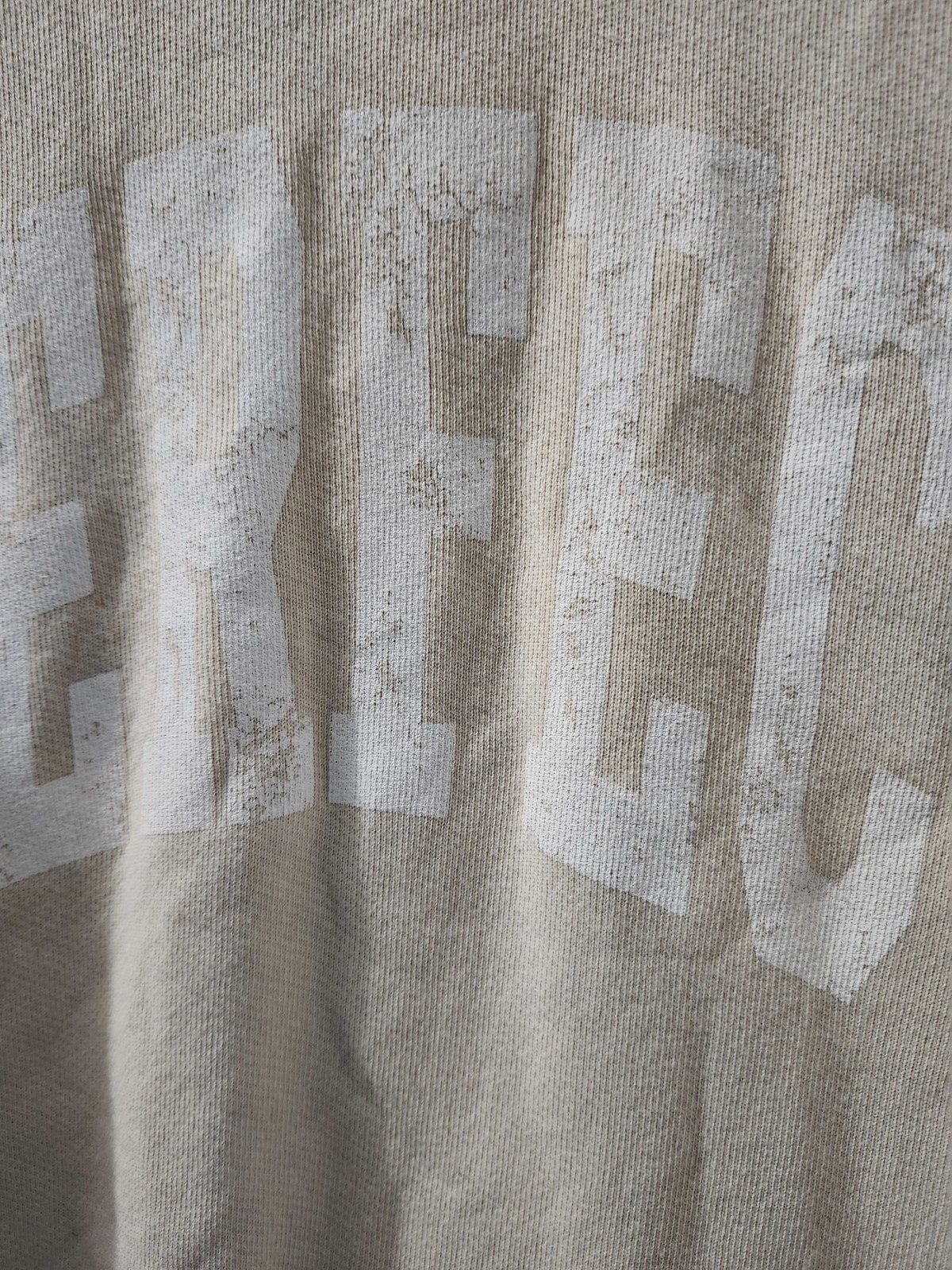 Perfect White Tee Sweatshirt Womens XS Ivory Oversize Pullover Perfect Spellout