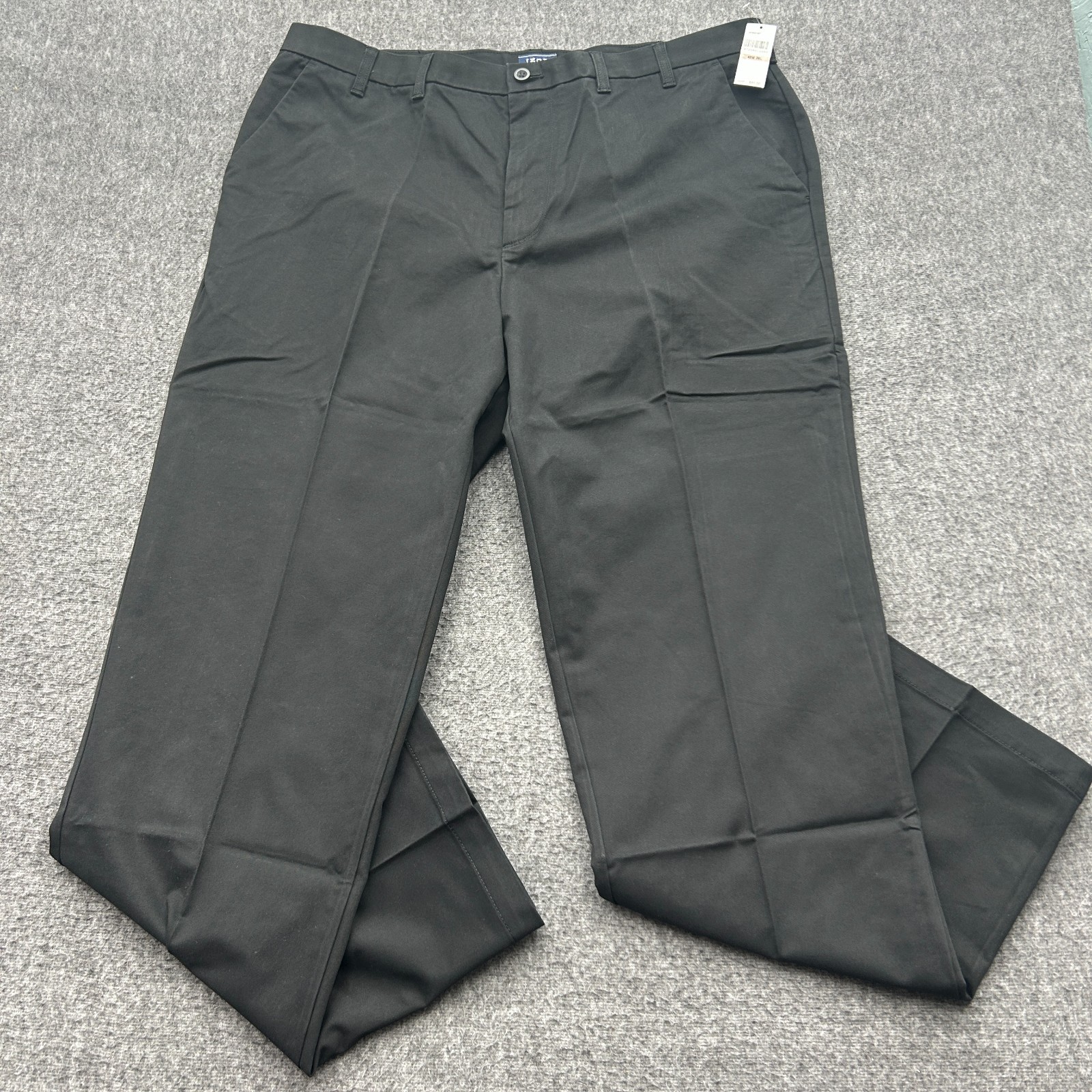 Izod Sportflex Black Performance Plus Stretch Pants Size 42×36 Big & Tall Flat