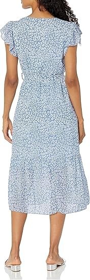 PRETTYGARDEN Women’s Summer Floral Boho Dress Wrap V Neck Short Sleeve Ruffle