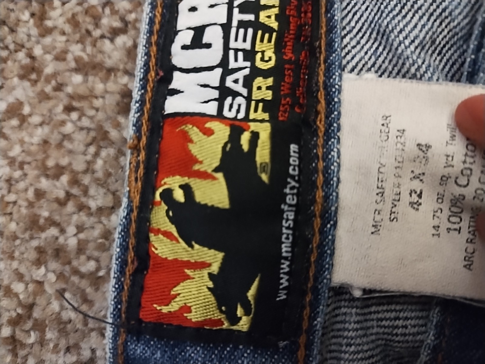 MCR Mens Five Pocket Jeans Safety FR Gear 42×34 Work Jeans NFPA 2112