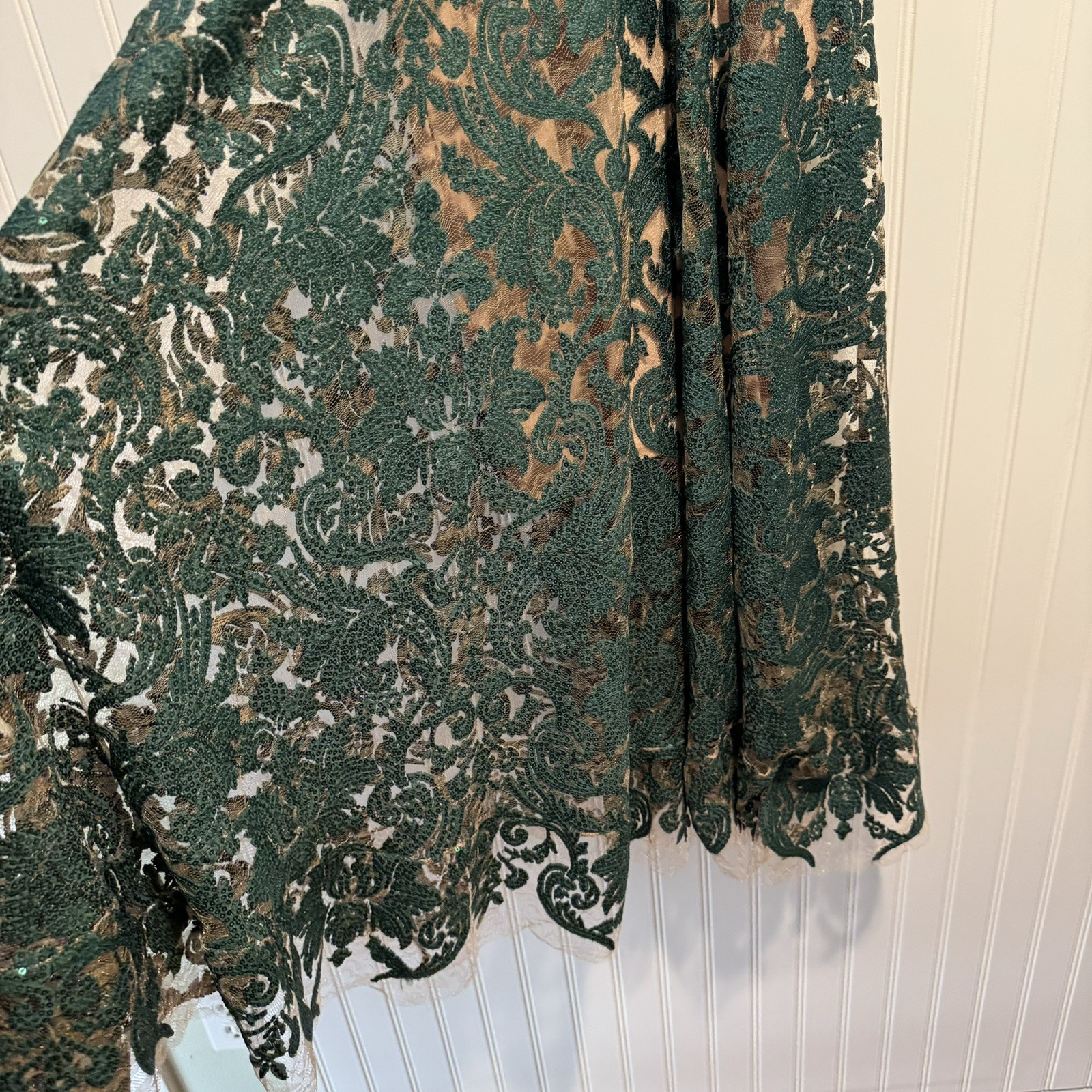 Dress The Population Blair Sequined Embellished Fit Flare Dress Emerald Small