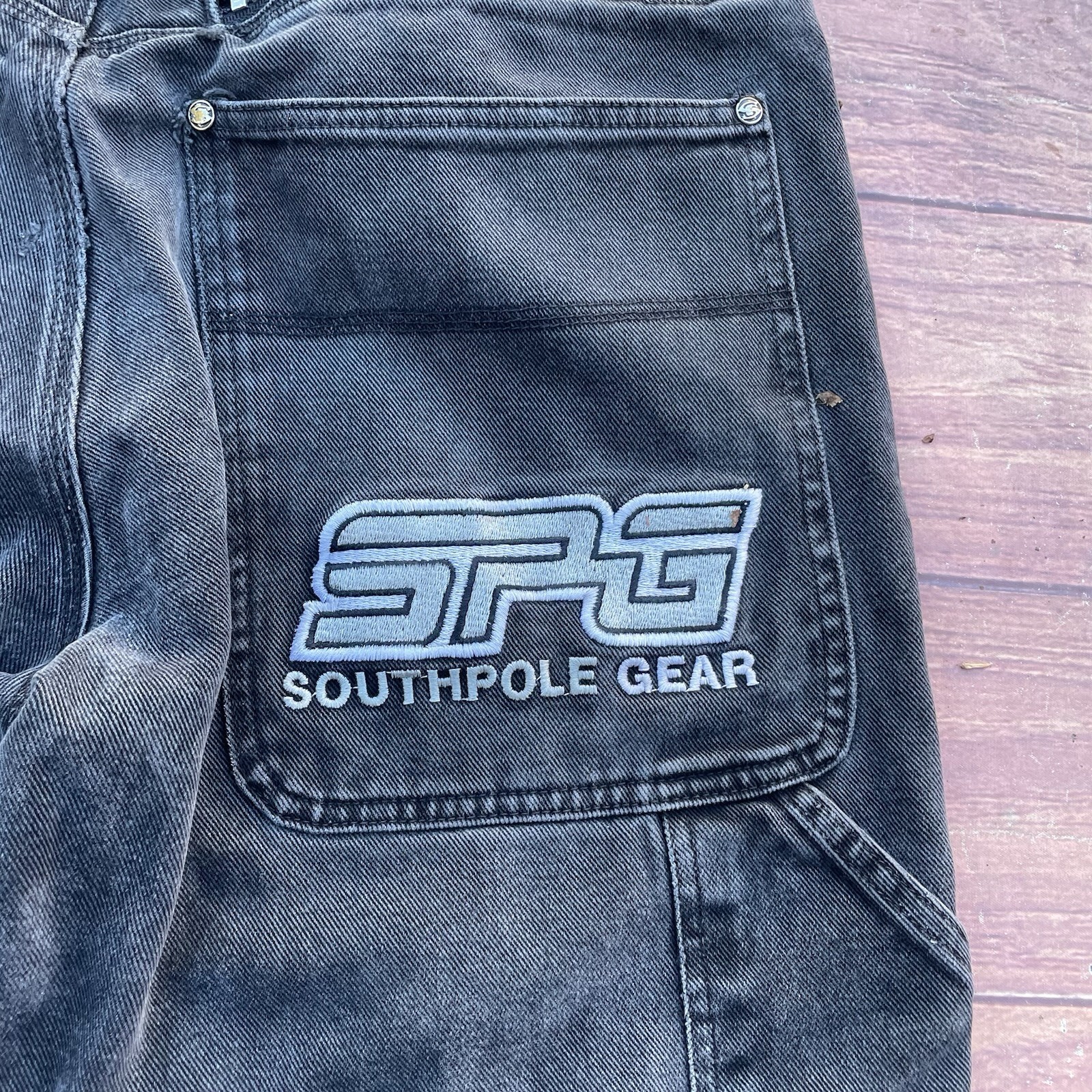 Vintage Y2K Southpole Carpenter Loop Baggy Style Skate Embroidered Jeans Mens 36