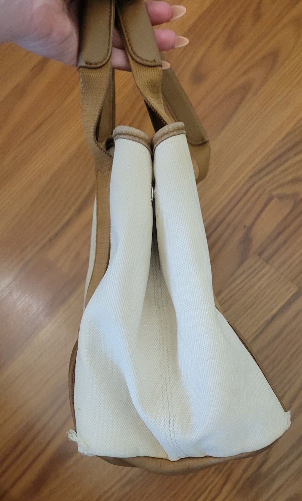 Balenciaga Navy Cabas Tote One Size Beige/Brown Canvas/Leather