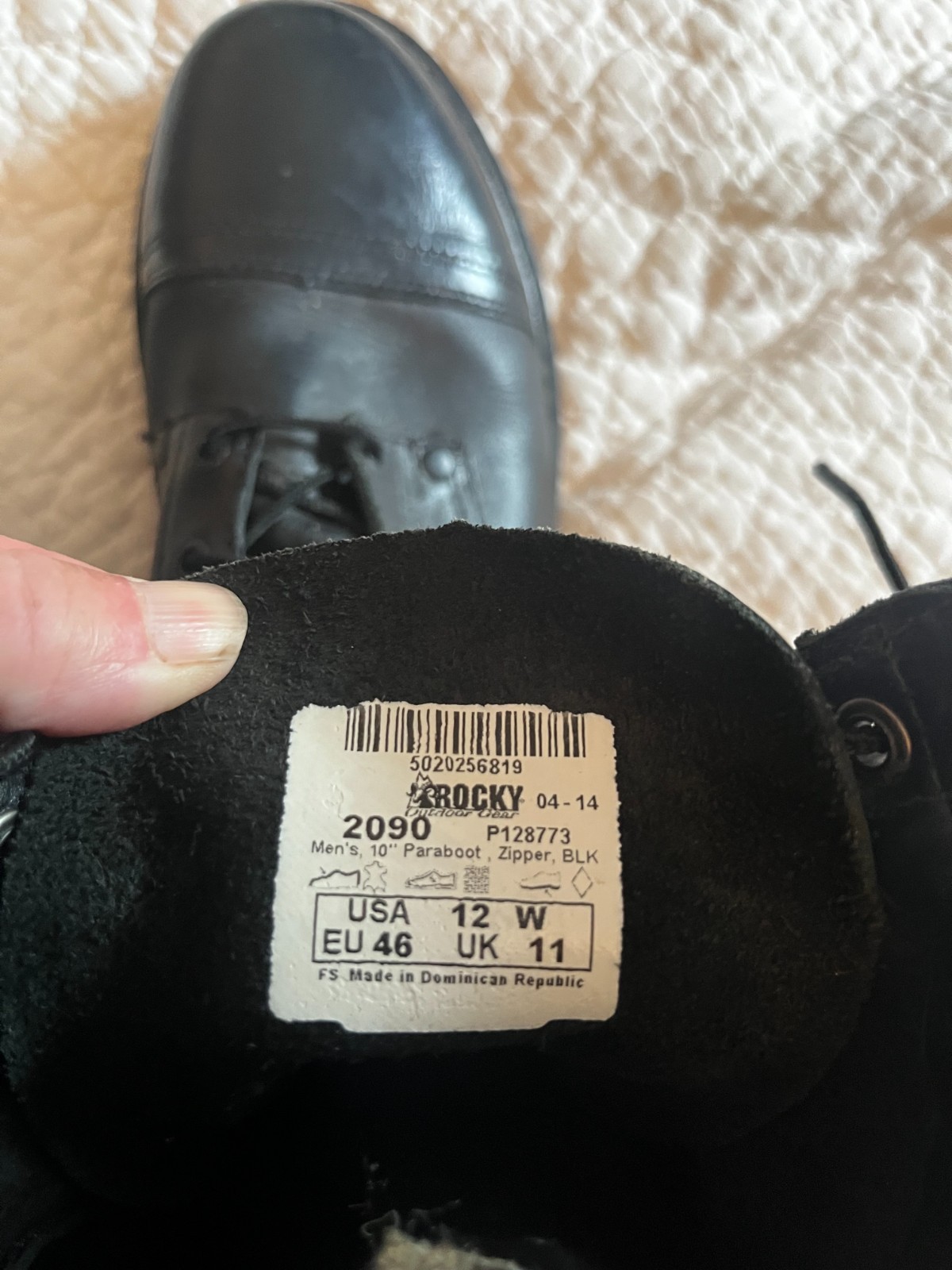 Rocky Men’s 10″ Zipper Paraboot size 12 w