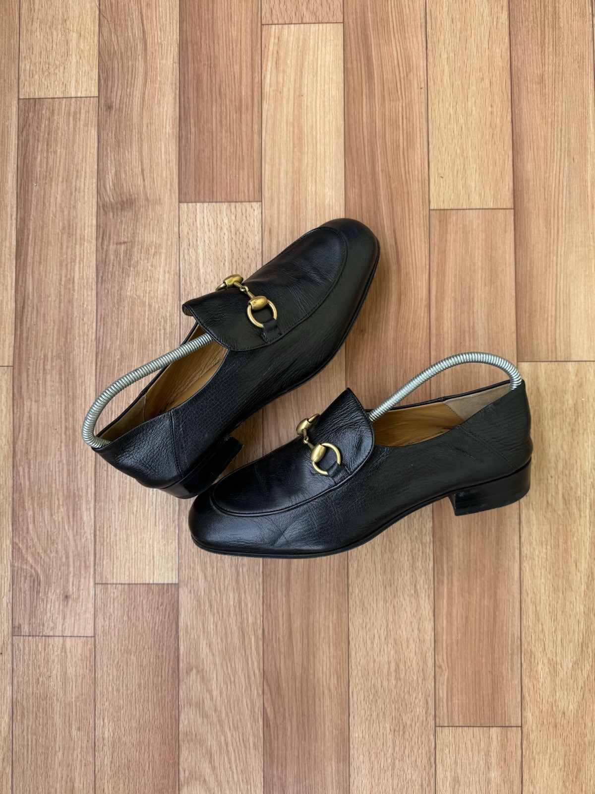 AUTHENTIC GUCCI BLACK LEATHER HORSEBIT SLIP ON LOAFERS SIZE EU 37 , US 7 , UK 4
