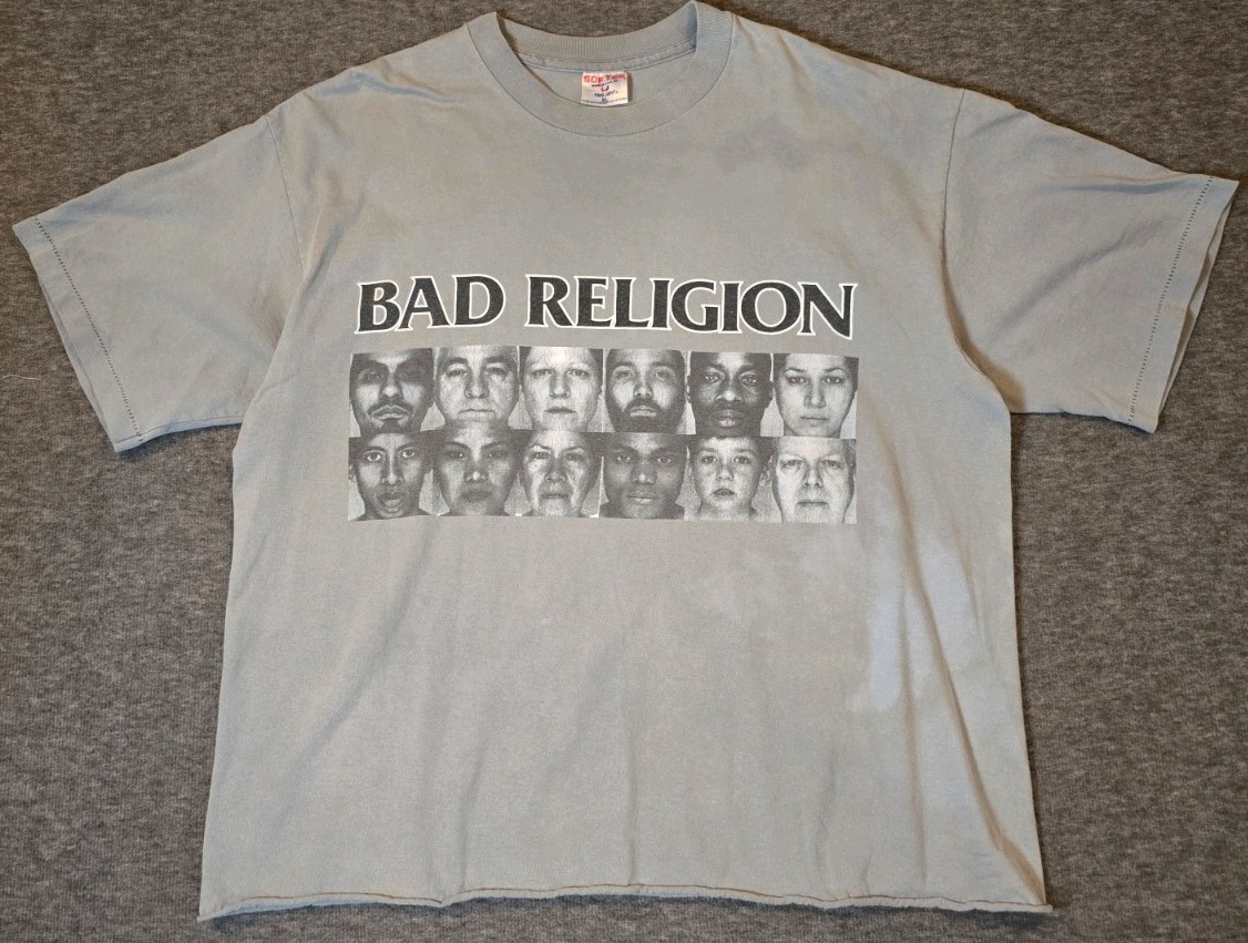 Vtg Bad Religion The Gray Race Band T-Shirt XL 1996 Sof Tee USA Single Stitch