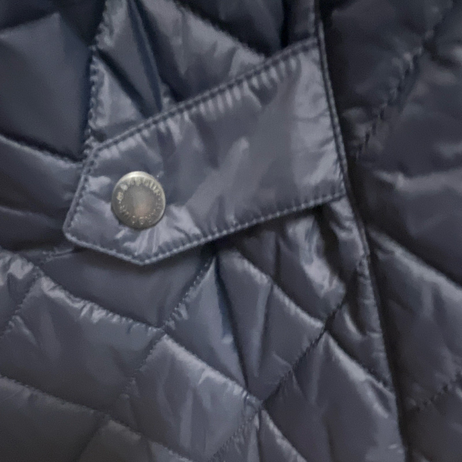 Barbour Signature Collection Men’s Navy Quilted Lined Snap Vest Stand Collar S