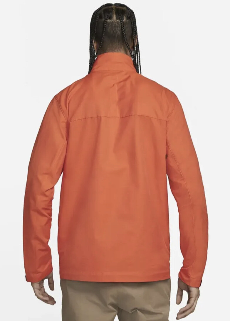 Nike Sportswear Jacket Mens Large Orange Woven M65 Full Zip Button Military New