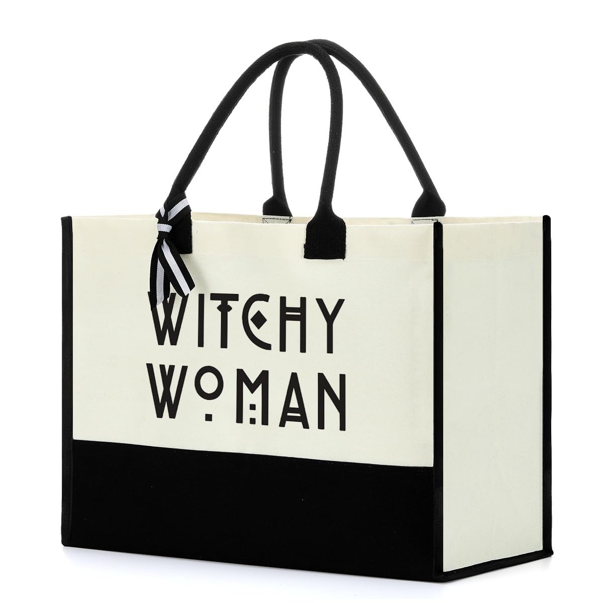 Large Canvas Tote Bag for Women – Witch 17 x 7.9 x 12.6 inches, Witchywomen