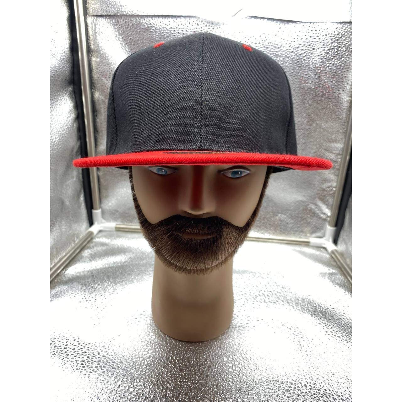 Gelante Snapback Hat Mens One Size Black Red Two Tone Flat Brim Baseball Cap