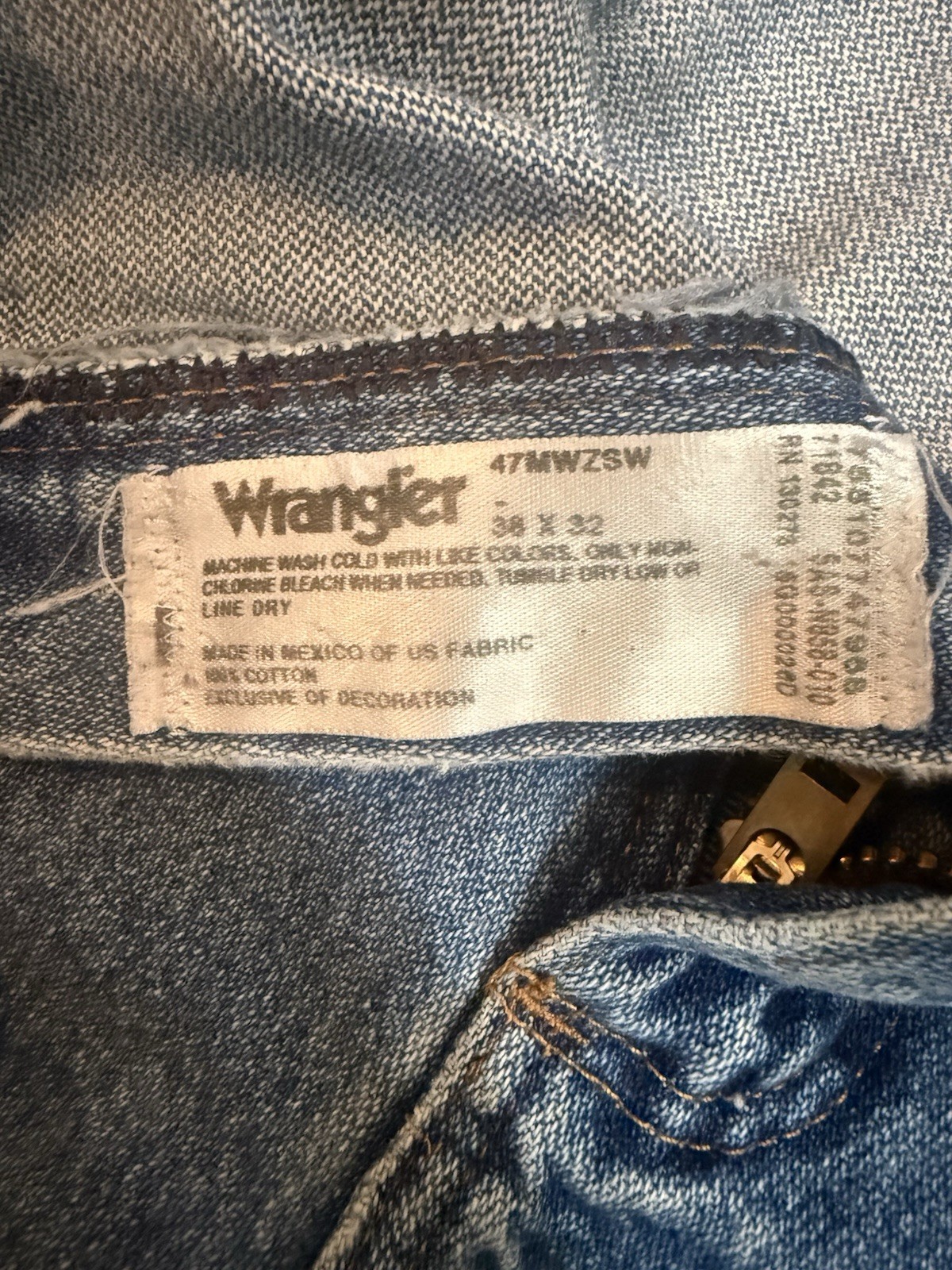 Wrangler Cowboy Cut Jeans Mens 38×32 47MWZSW Medium Wash Regular Fit Bootcut