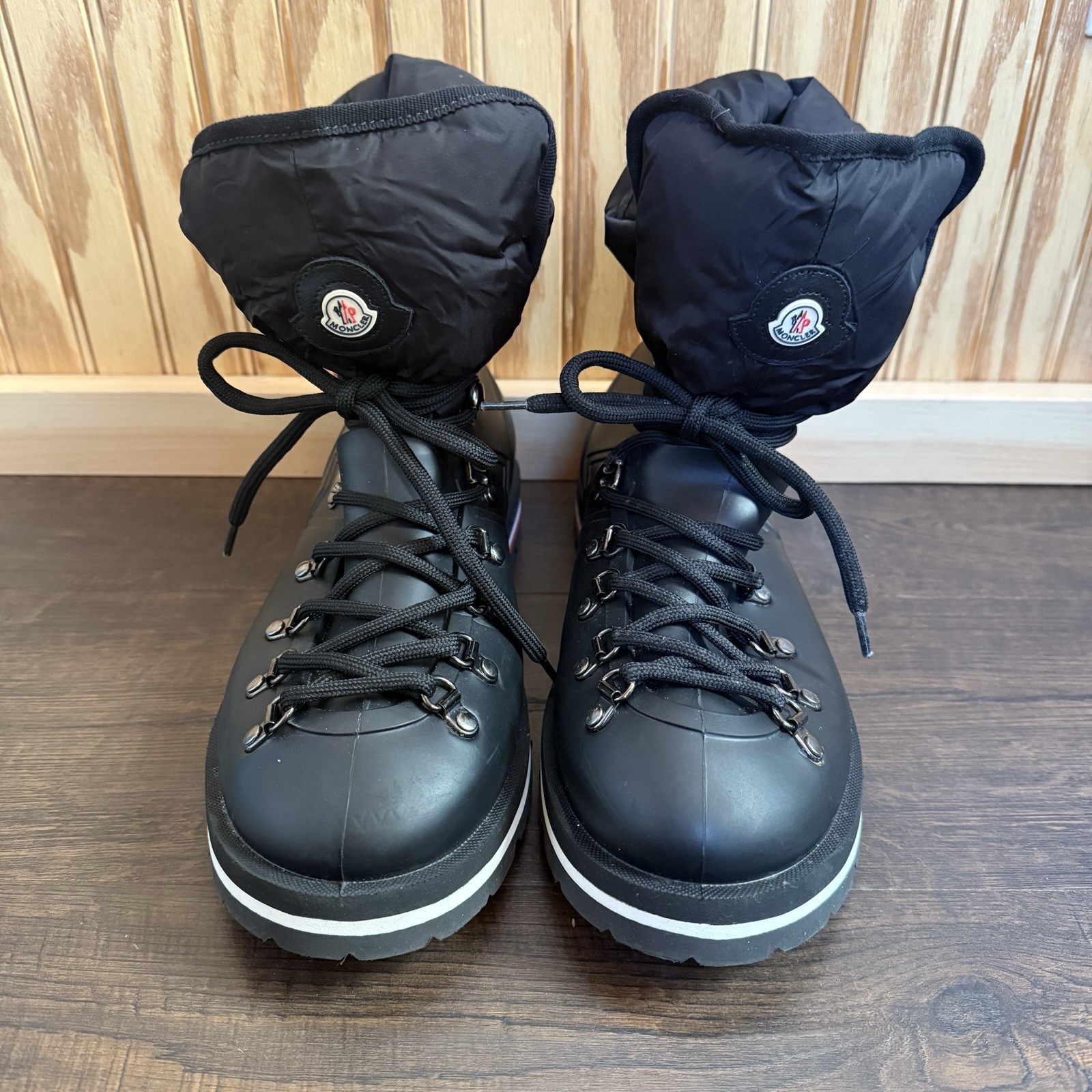 Moncler Inaya Scarpa Rain Rubber Hiking Lace Up Removable Insole Size EU39 W8