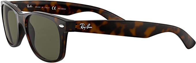 Ray-Ban New Wayfarer Tortoise / Green Polarized 52mm Sunglasses RB2132 902/58 52