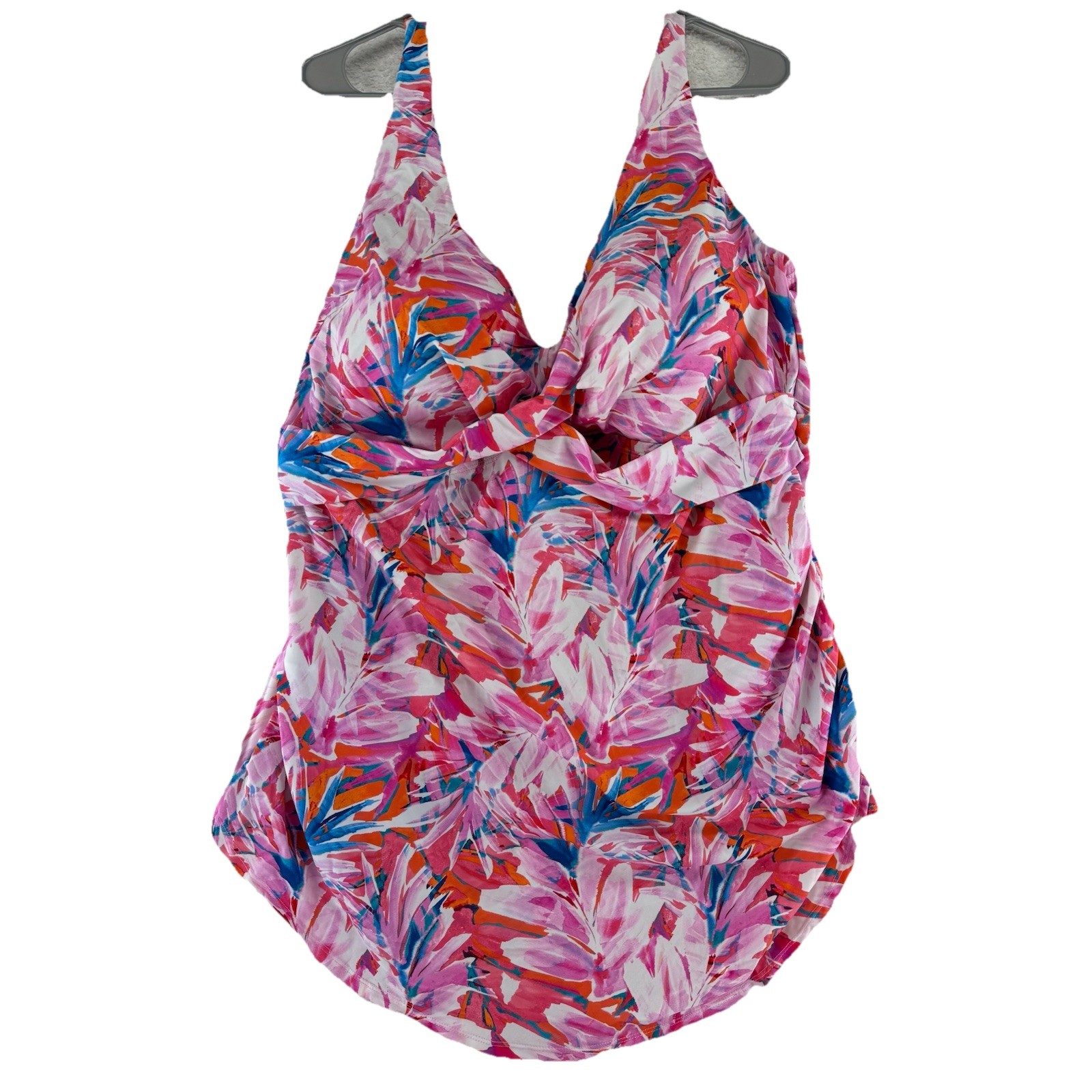 Kim Gravel X Swimsuits For All Sarong One Piece Swimsuit 24W Pink Floral