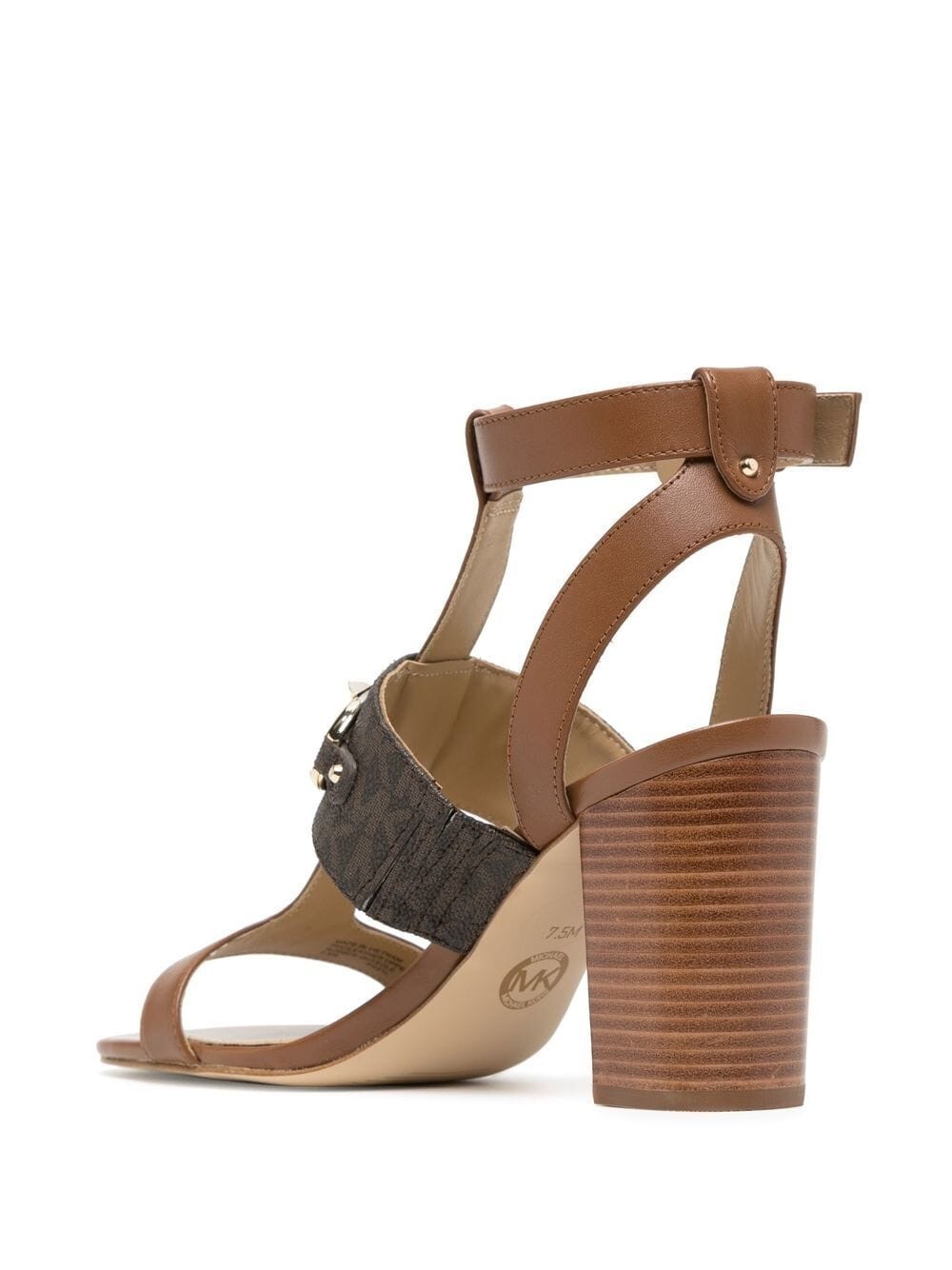 Michael Kors Women’s Izzy brown Leather Sandal T-strap(PV21L)Various Size
