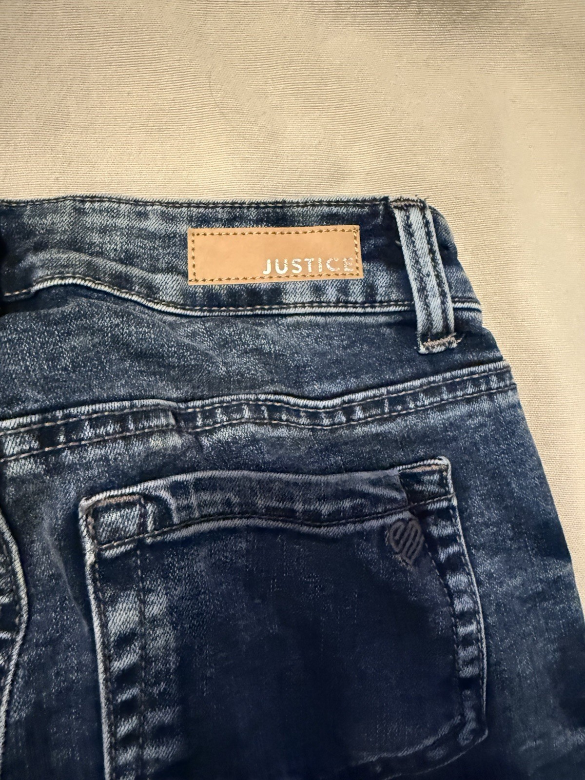 Justice NWT Girlfriend Soft Stretchy Blue Jeans Girls Sz 12 Slim