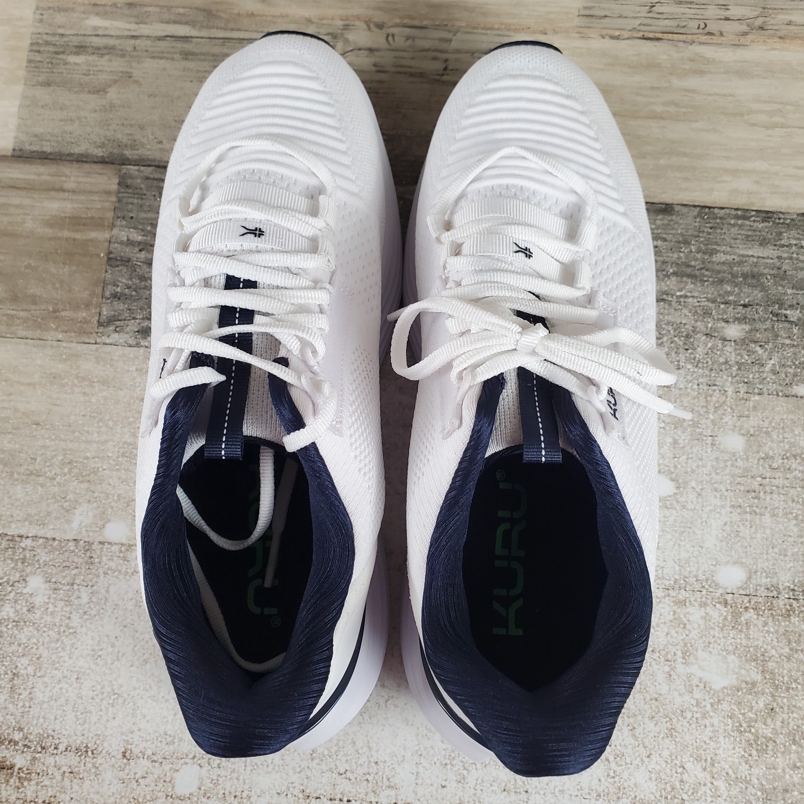 KURU Atom 2 Mens Shoes Sz 7.5 M Running Bright White Indigo Lace Up Sneakers