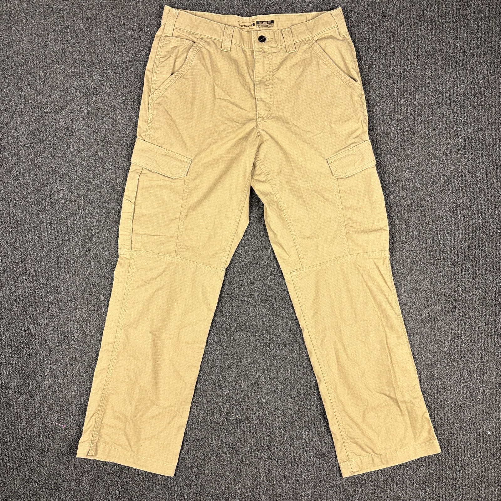 Carhartt Cargo Work Pants Mens Tan Force Relaxed Fit Ripstop BN4200-M Size 32×30