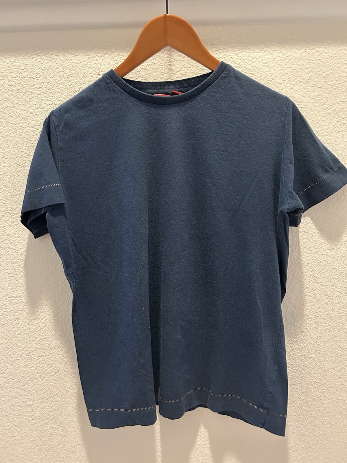 VGT Levi’s Type 1 Jeans Saddleman Cowboy T-Shirt Men Size M Navy Yellow Stitch