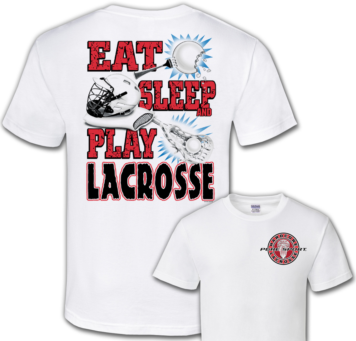 Lacrosse Eat Sleep Play T-Shirt Jersey Short Sleeve New Adult and Youth Sizes