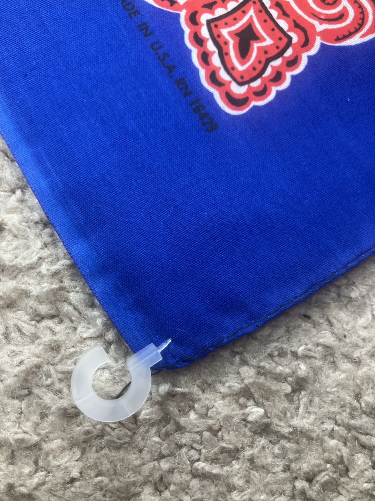 Vintage Wrangler Cowgirl Rodeo Queen Handkerchief Bandana 22″ x 21″ Red Blue