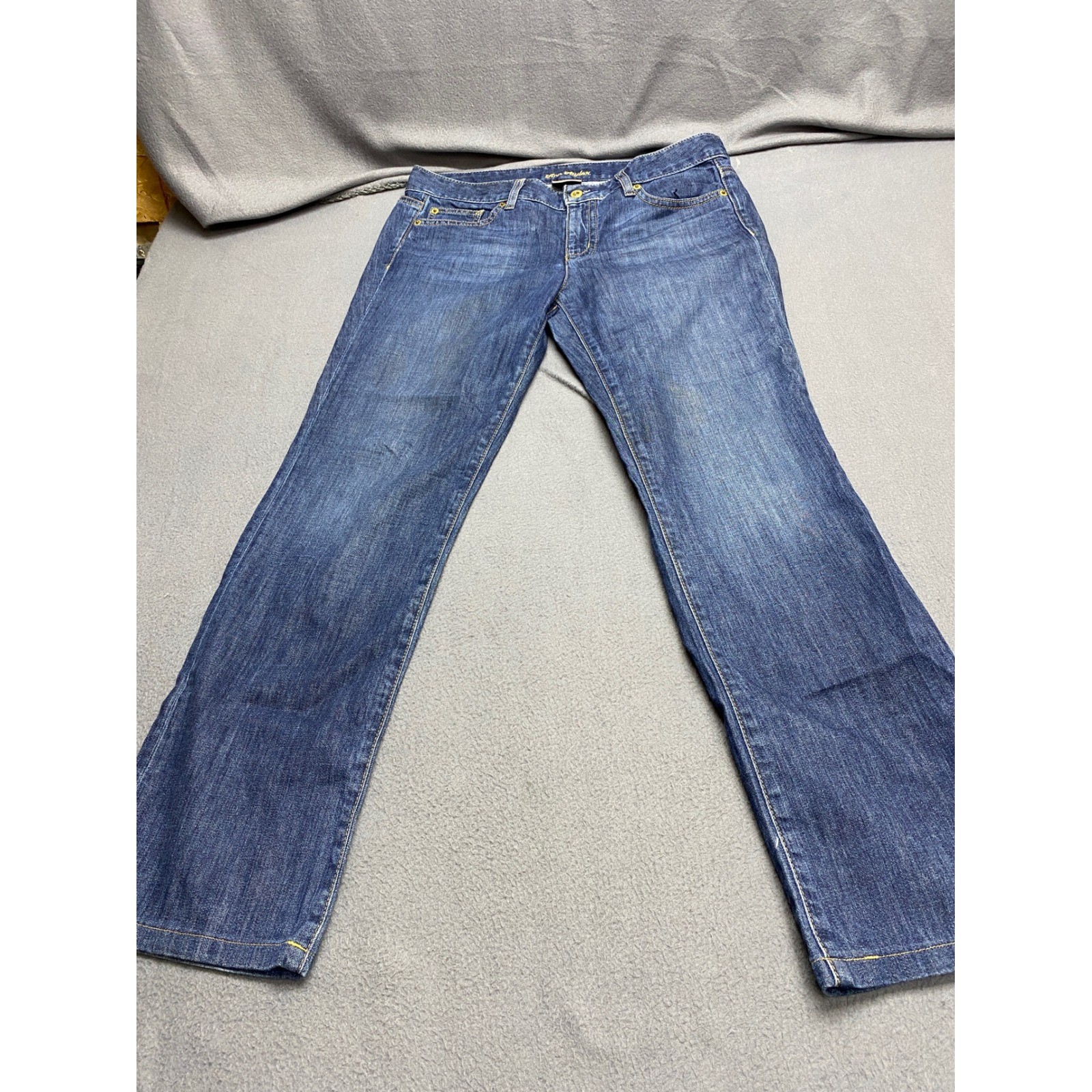 Ann Taylor Straight Leg Jeans Womens 10 Blue Modern Fit Lindsay Waist Denim