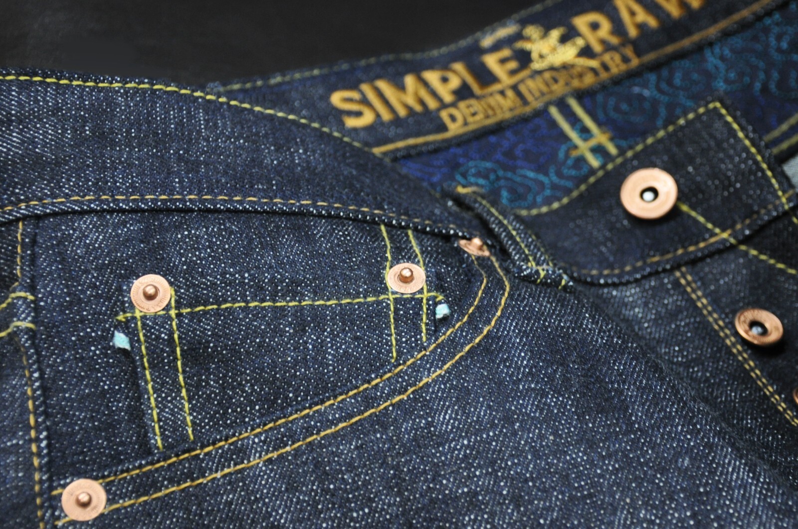 Simple&Raw Sk824 GreenRover 18oz. Selvedge Denim Men’s Jeans Slim Straight Fit
