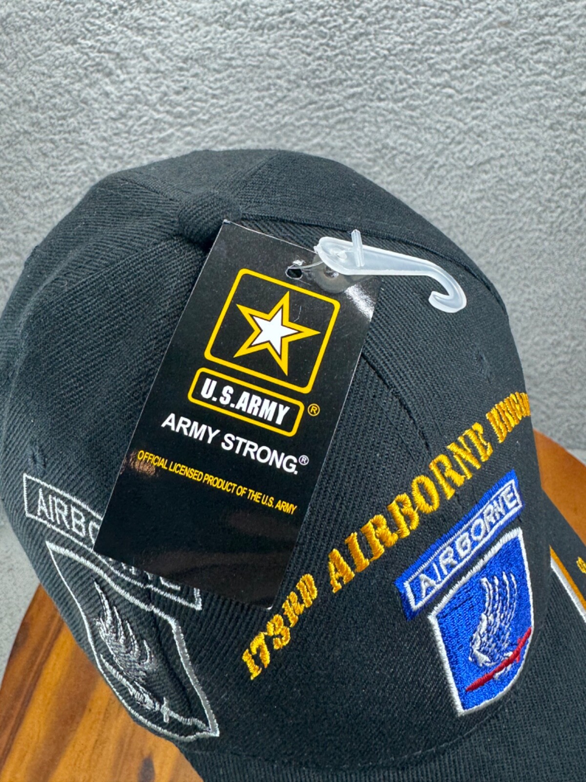 173RD Airborne Brigade Strapback Official US Army Hat Cap Embroidered Black KYS