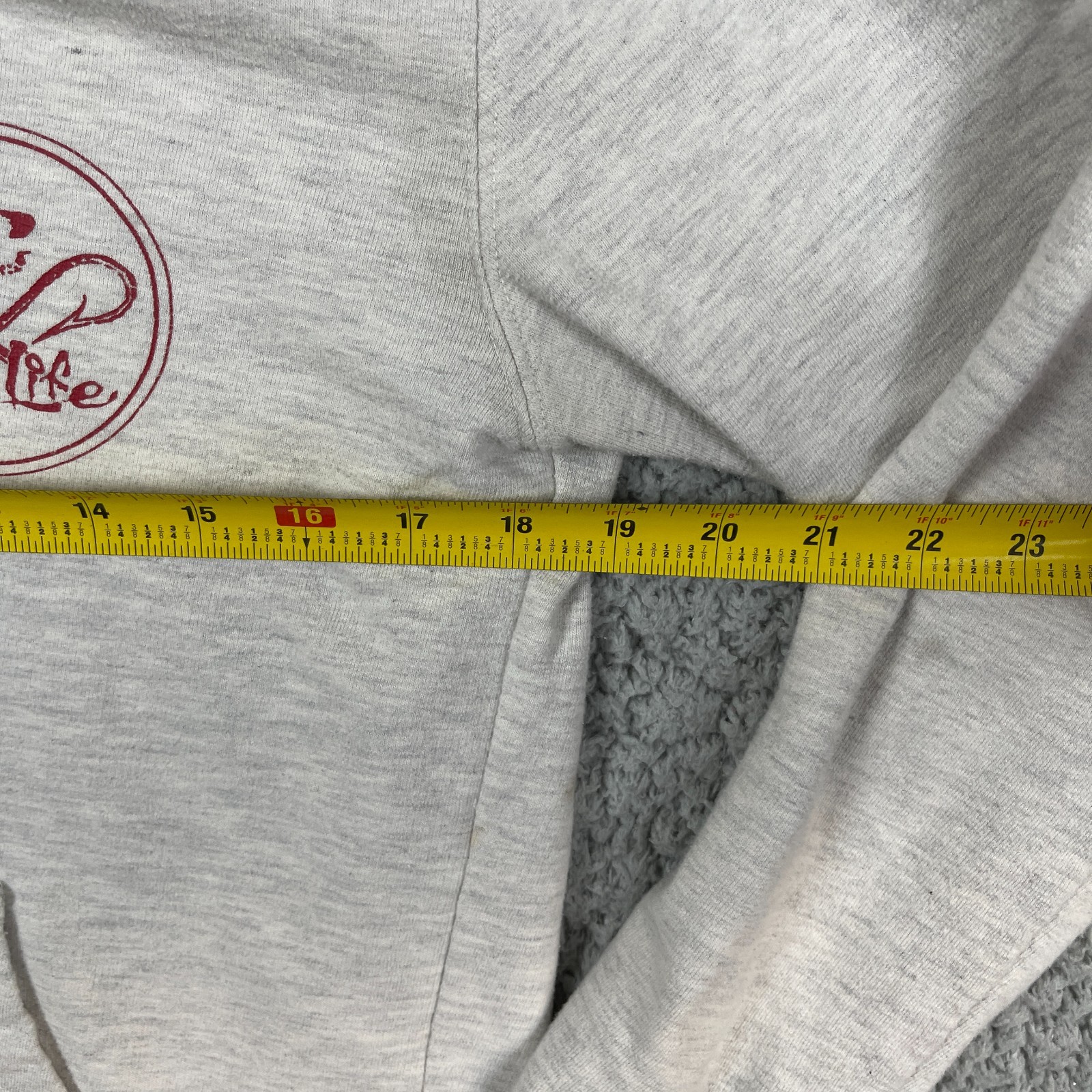 Salt life Hoodie Mens Small Gray Skull & Hooks Fishing Logo Drawstring *Flaw