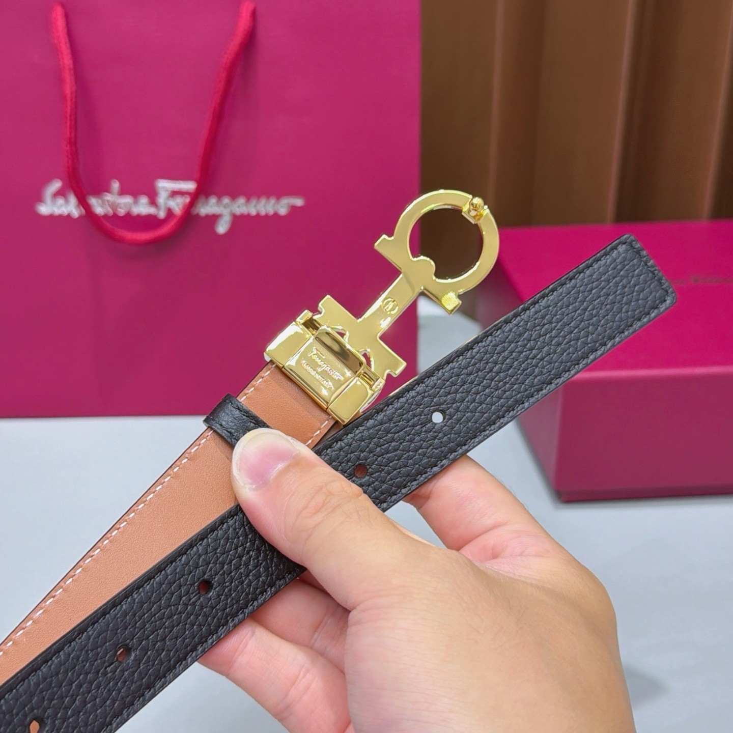 FERRAGAMO Belt women Black width2.5cm/0.98inch Sale