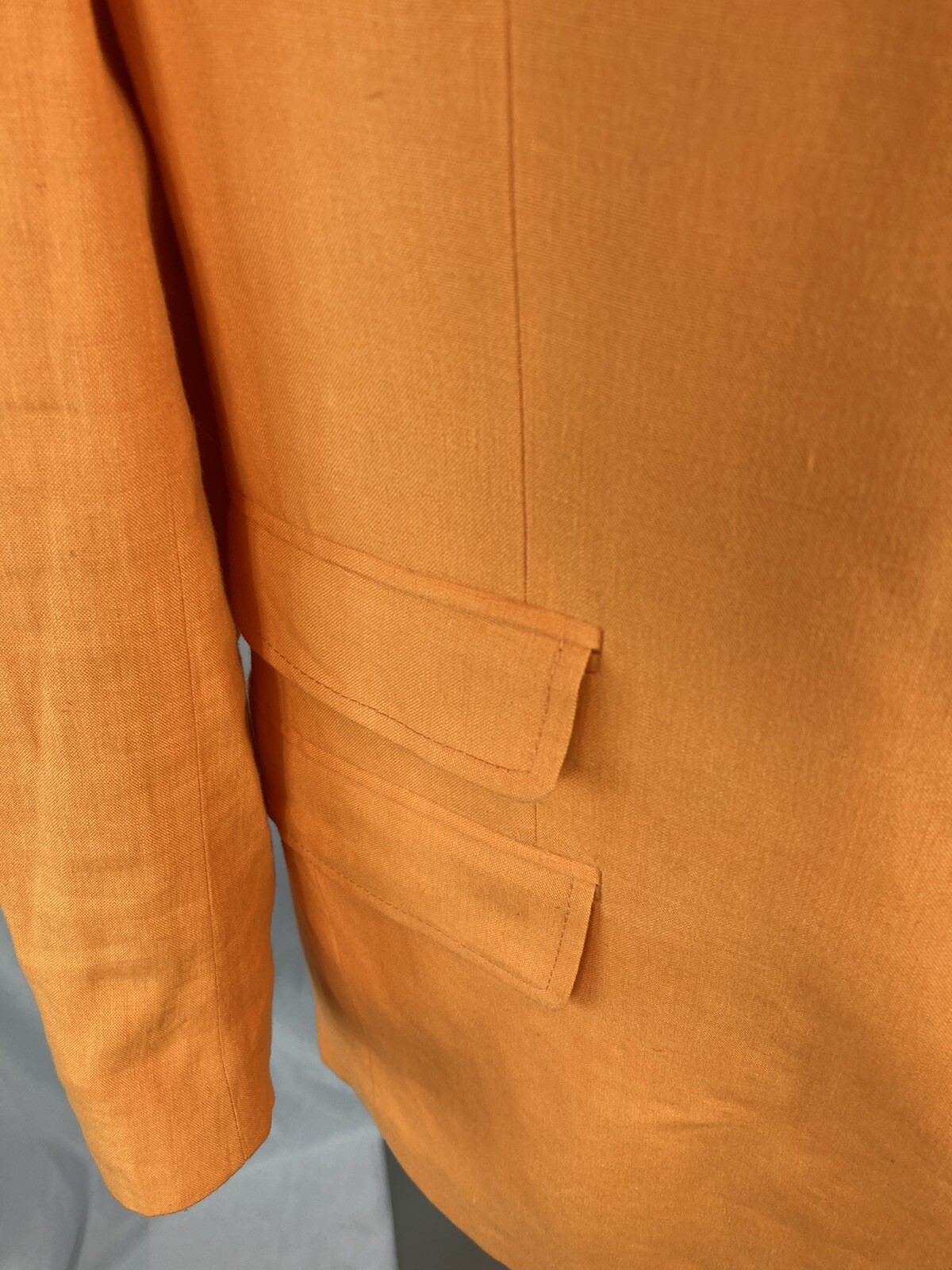 Etro Blazer Orange 50 3 button D Vent 100% Lino Italy