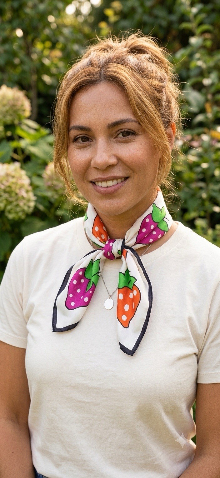 $48 Echo Silk Strawberry 26″ Square Scarf K104
