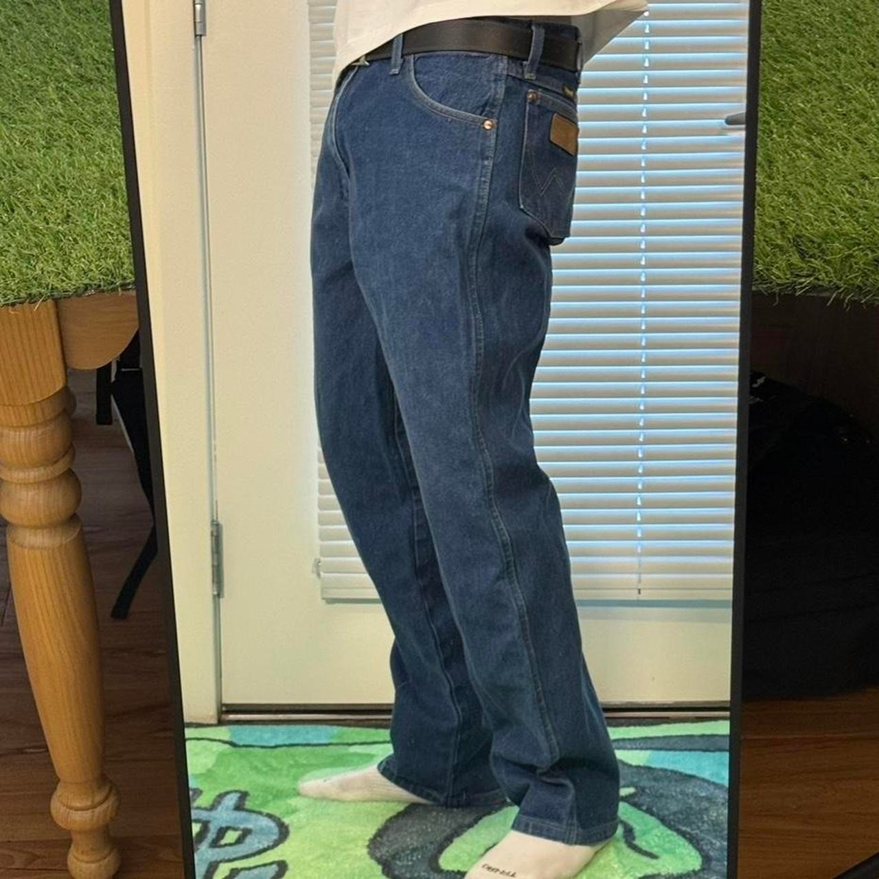 Wrangler Cowboy Cut Straight Fit Stiff Blue Jeans 36×31