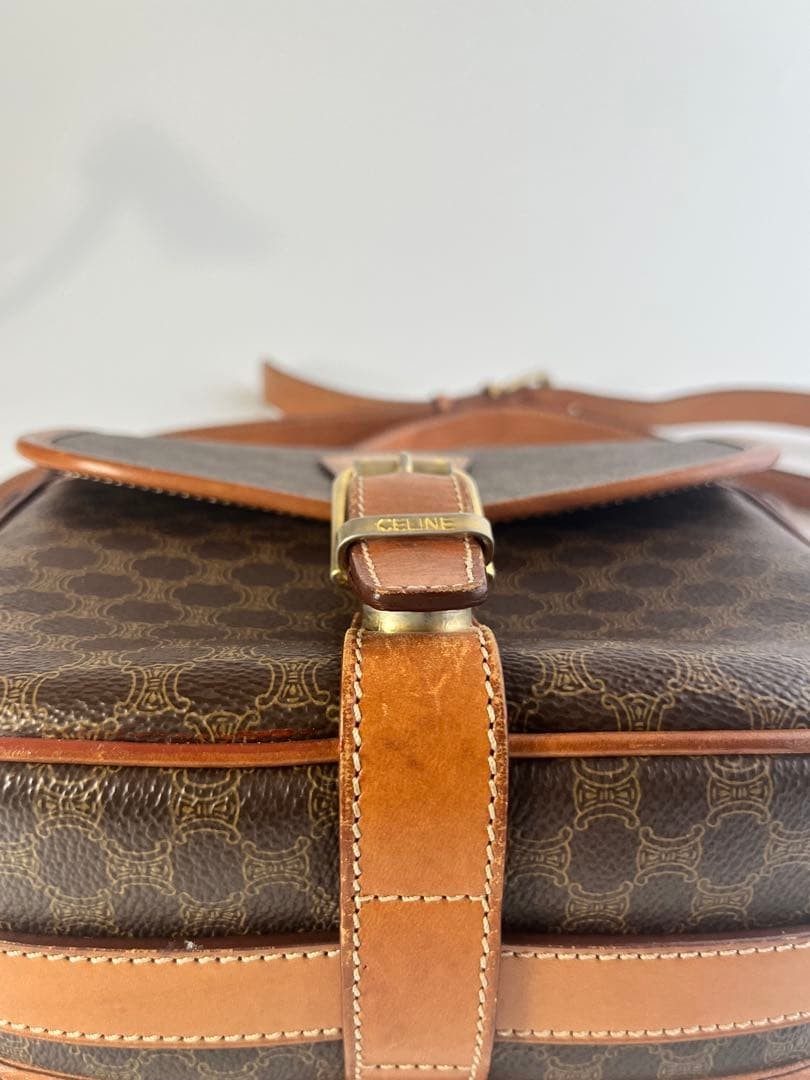 CELINE Vintage Leather Shoulder Bag M92 Black Women’s Crossbody Bag