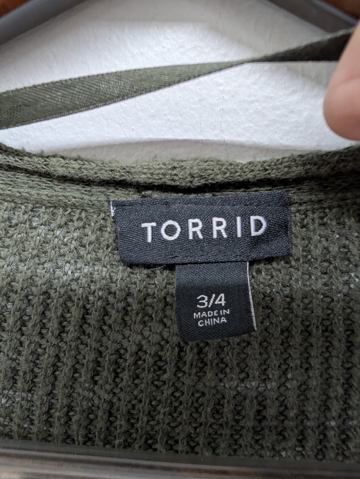 Torrid Vest Army Green Open Front Lightweight Cotton Knit Vest 3X 4X