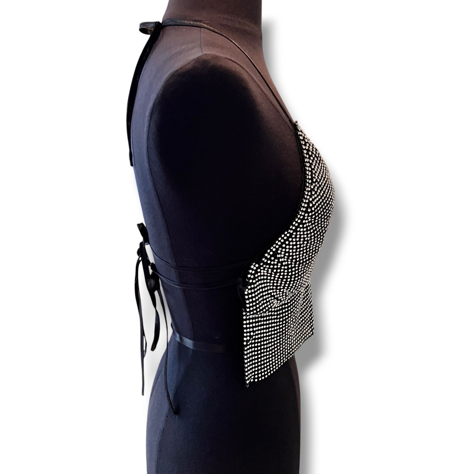 Superdown x Draya Michele 100% Aluminum Wrap Blouse Sleeveless Backless M Club