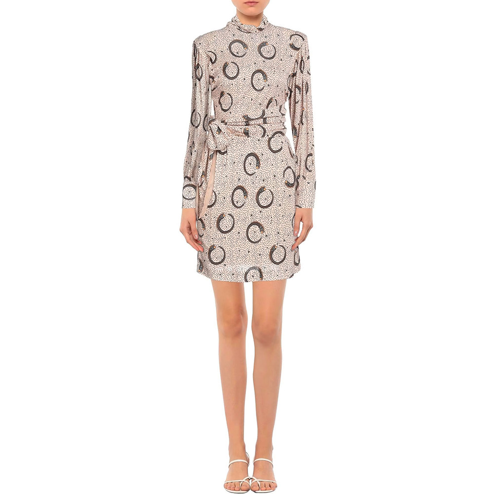 CAVALLI CLASS Dress Sash Waist Snake Print Belted Dress Pink Size 40 RP £622.00