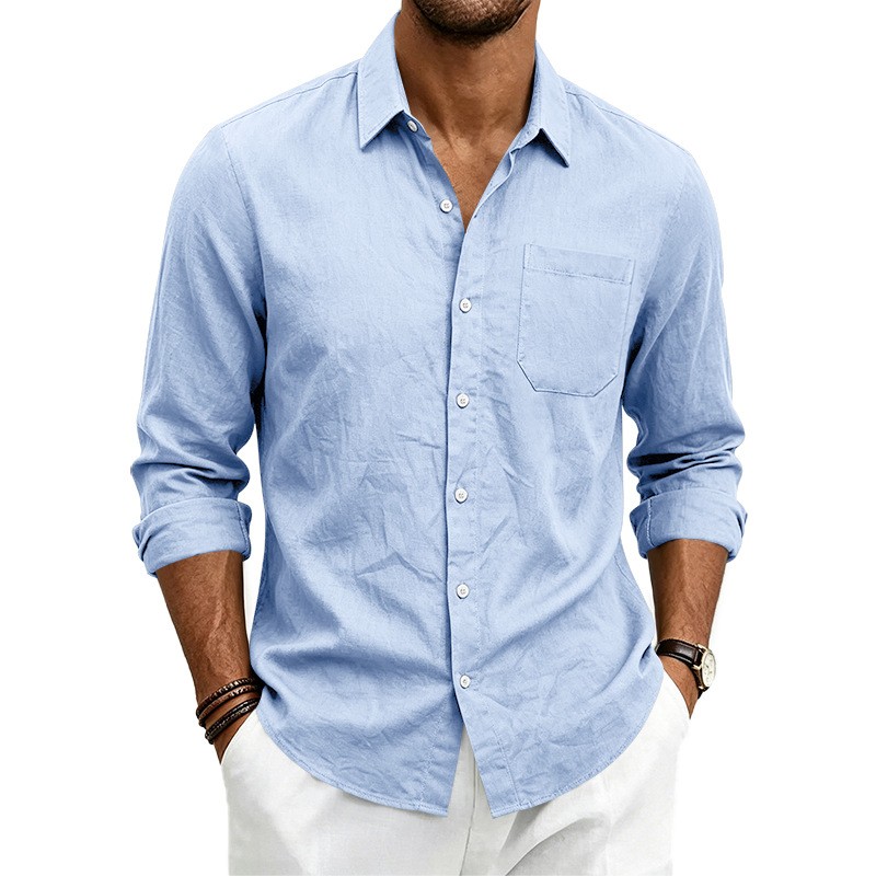 Summer Autumn Loose Lapel Men’s Casual Shirt