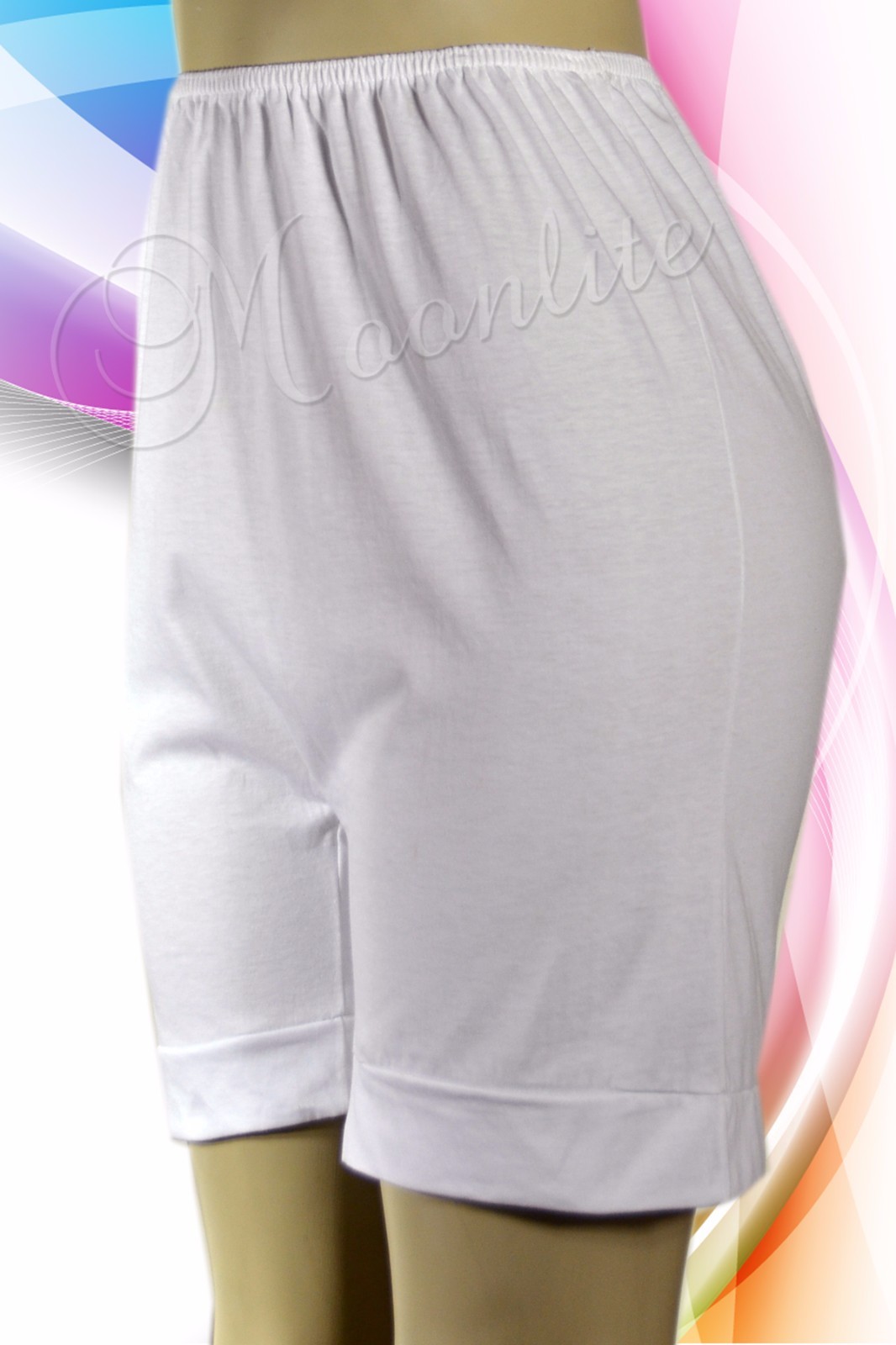 100% Cotton White Pettipants Bloomer Short 18″ Length M L XL 2XL 3XL 4XL 5XL 857