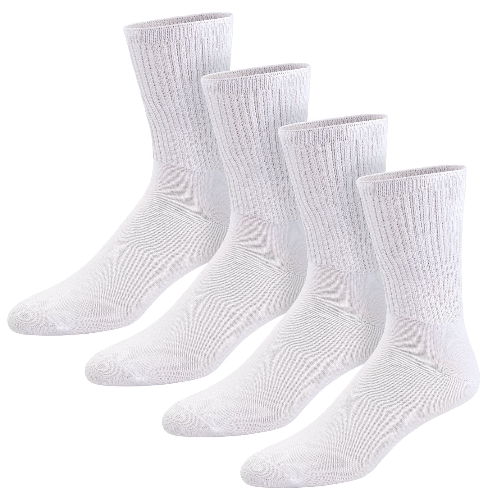 Thin Combed Cotton Diabetic Socks, Loose, Non-Binding Low-Crew Socks (Size 7-11)