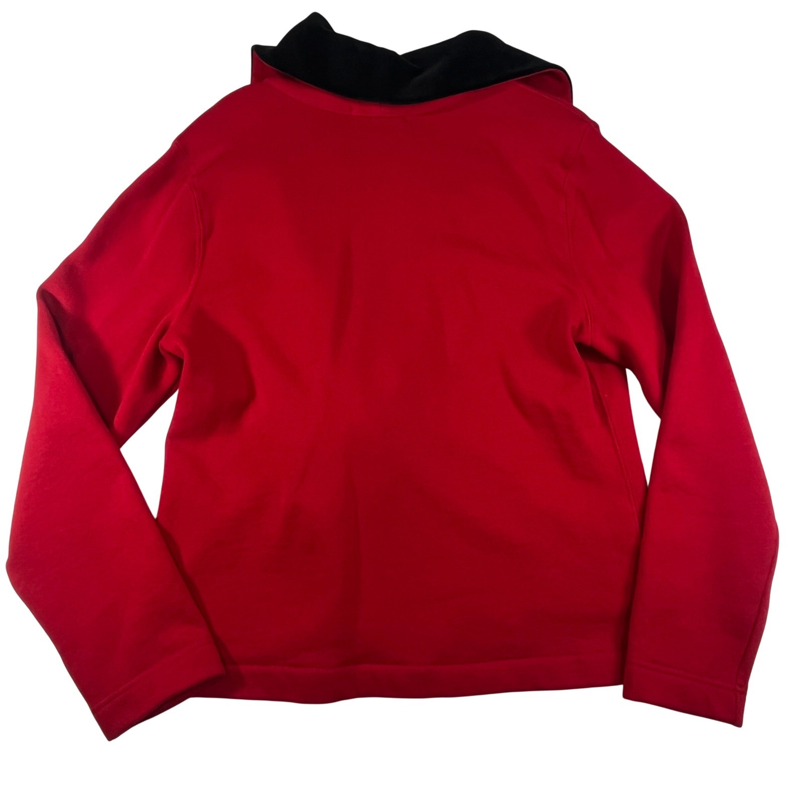 Lauren Ralph Lauren Jacket Womens L Red Knit Toggle Velvet Shawl Collar Academia