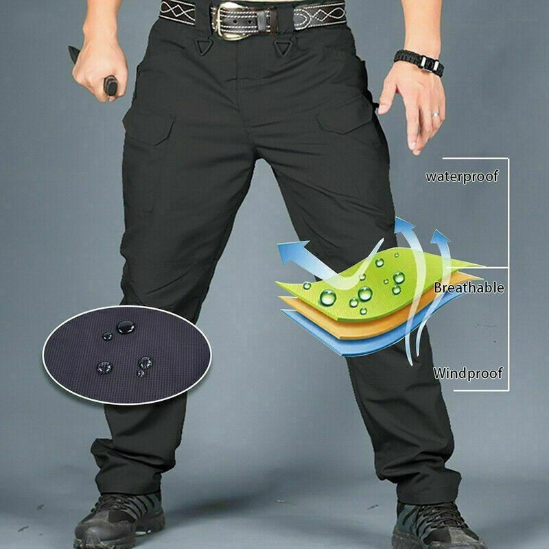 Men Tactical Cargo Pants Soldier Straight-fit Work Combat Trousers Outdoor US