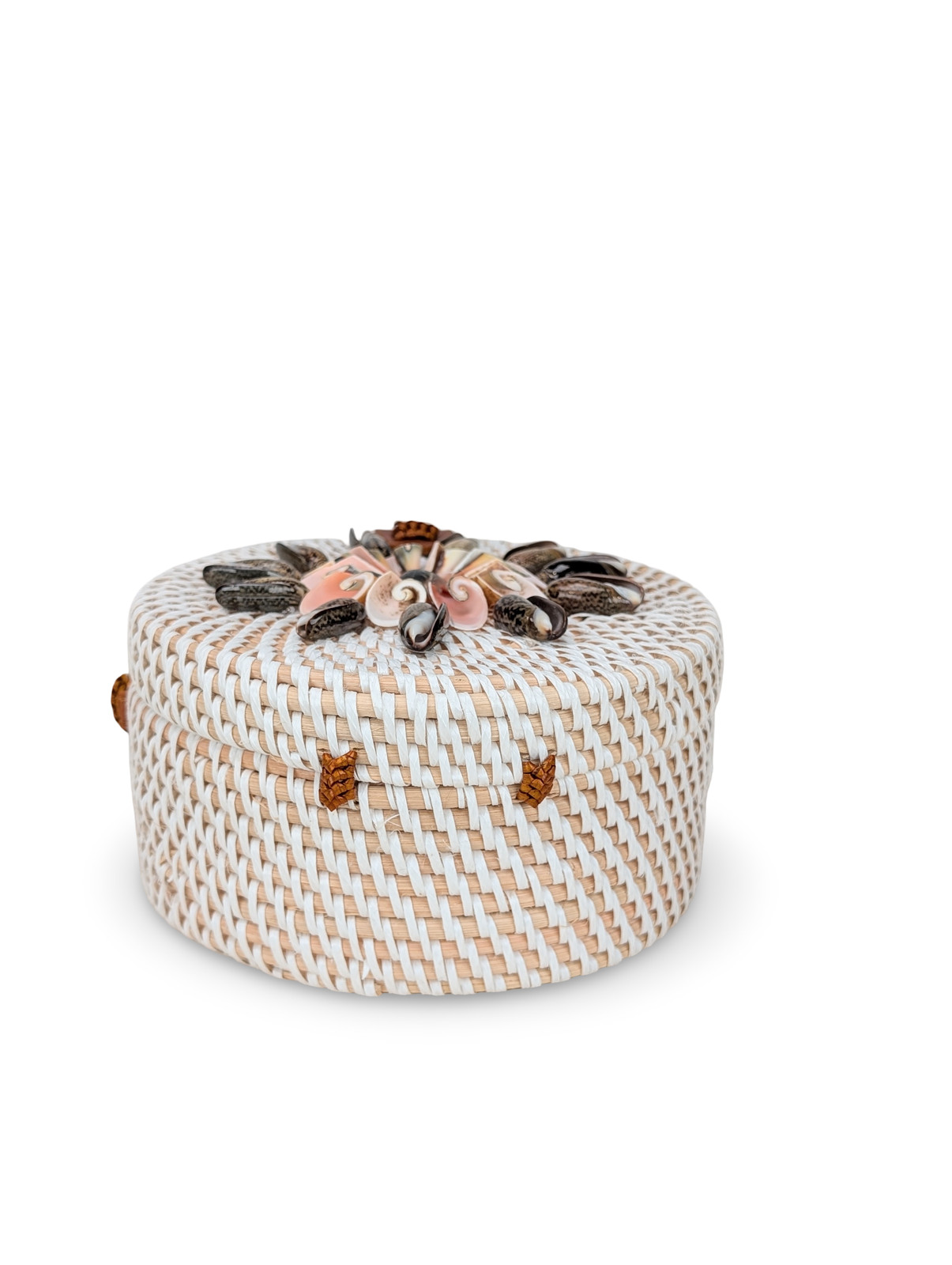 Seashell Floral Bag, Coastal Circle Handbag, Tropical Vacation Purse, Summer Bag