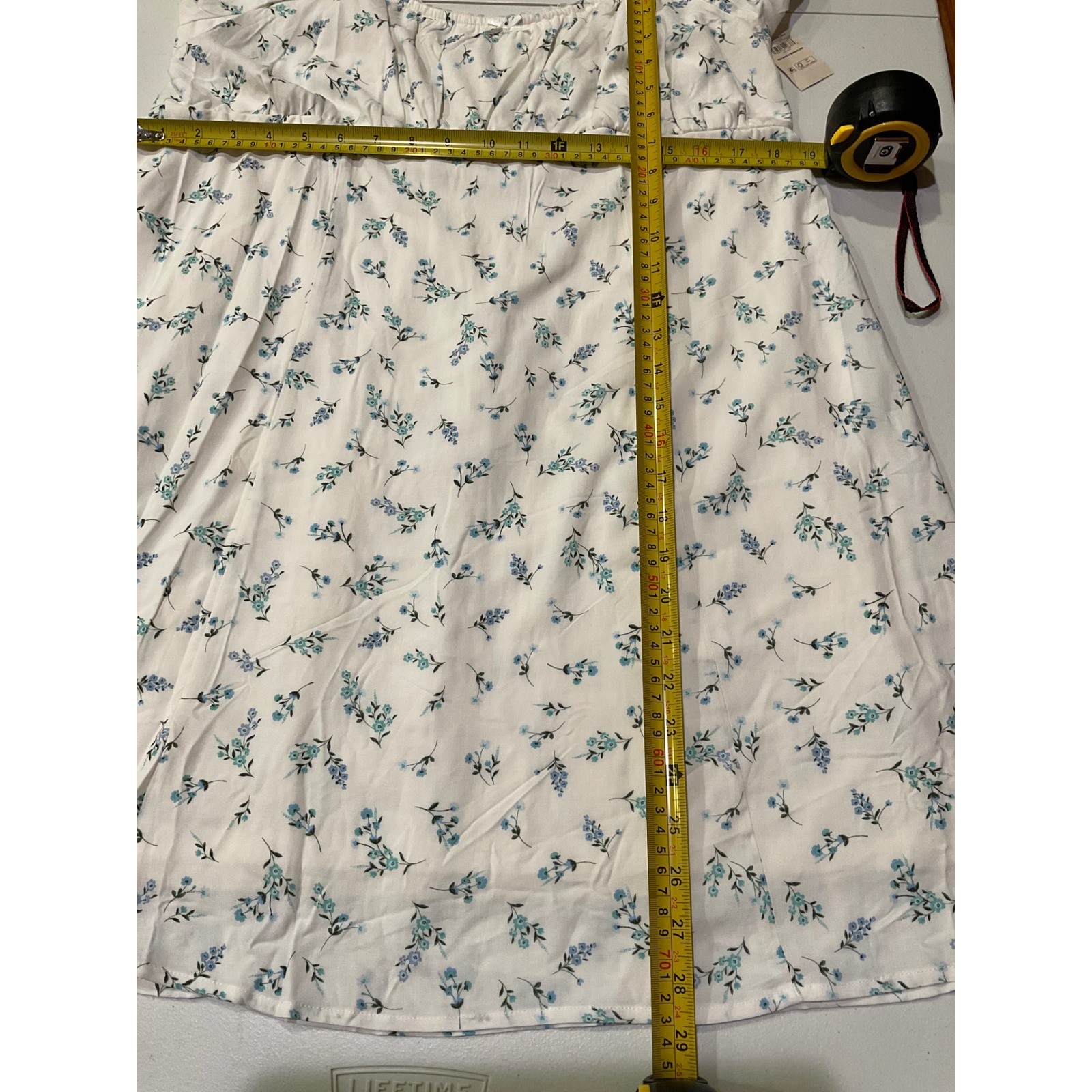No Boundaries Fit and Flare Dress with Puff Sleeves, Women’s size XL – H-050